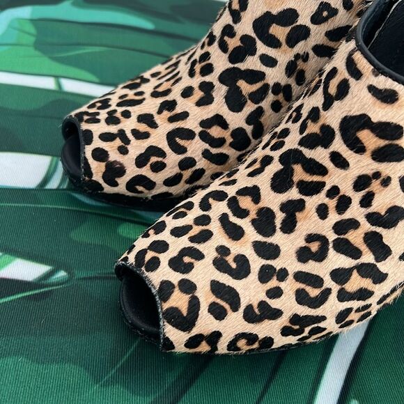 Shoes of Prey brown and black animal print booties with sparkle heels - Picture 4 of 11
